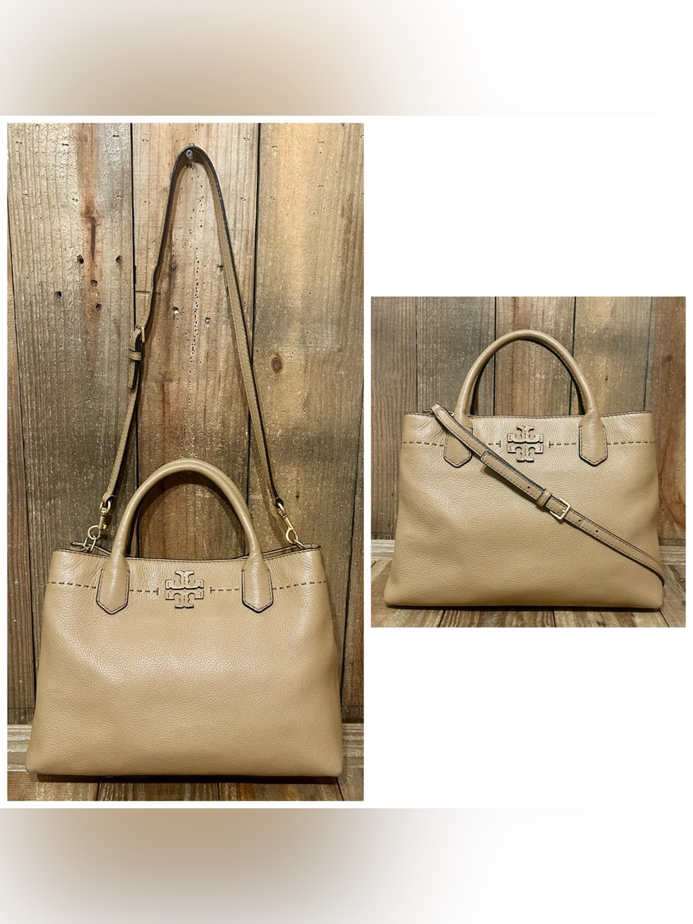 Tory Burch. McGraw Triple-Compartment Satchel with Free Scarf and Dust Bag. - Picture 3 of 16